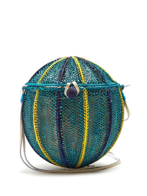 Matchesfashion.com Sophie Anderson - Meylin Woven Toquilla Cross Body Bag - Womens - Blue Multi