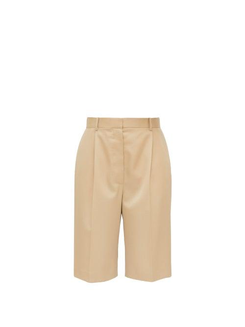 Matchesfashion.com The Row - Marco High-rise Twill Shorts - Womens - Beige