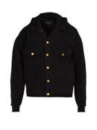 Matchesfashion.com Fear Of God - Jersey Sleeve Hooded Denim Jacket - Mens - Black