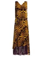 Matchesfashion.com Aries - Leopard Print Velvet Midi Dress - Womens - Black Multi