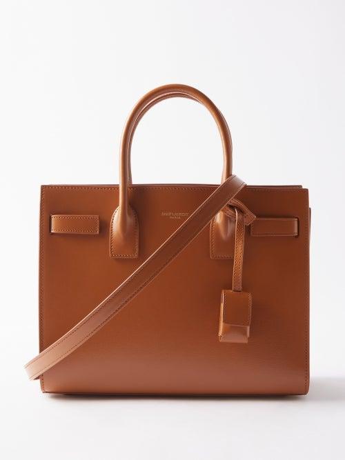 Saint Laurent - Sac De Jour Baby Leather Handbag - Womens - Brown