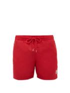 Matchesfashion.com Moncler - Logo-patch Swim Shorts - Mens - Red
