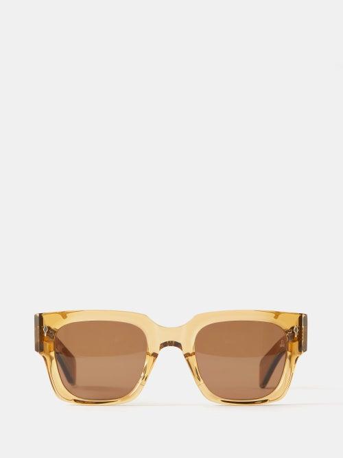 Jacques Marie Mage - Enzo Square-frame Acetate Sunglasses - Womens - Light Brown