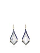 Matchesfashion.com Noor Fares - Samsara Sapphire, Moon-quartz & 18kt Gold Earrings - Womens - Blue