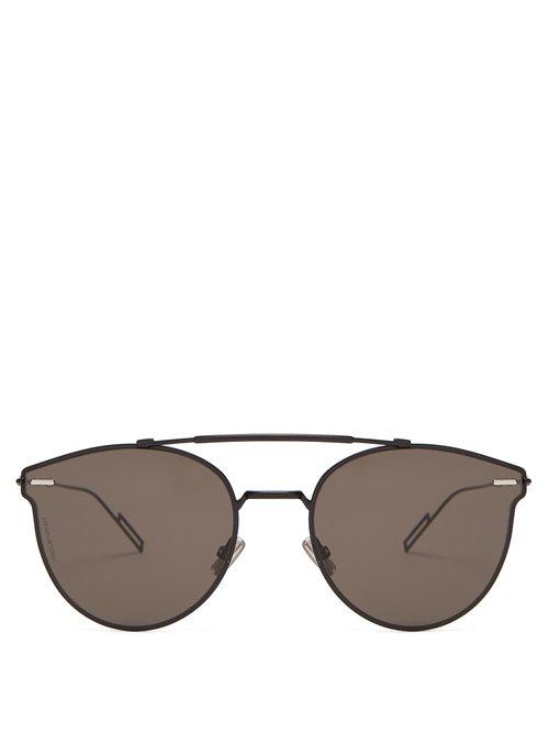 Matchesfashion.com Dior Homme Sunglasses - Diorpressure Aviator Frame Sunglasses - Mens - Black