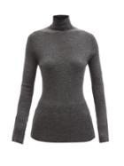 Raey - Roll-neck Fine-rib Merino Wool Sweater - Womens - Charcoal