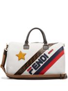 Matchesfashion.com Fendi - Mania Logo Appliqu Leather Holdall - Womens - White Multi