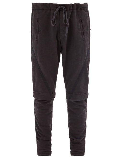 Matchesfashion.com Greg Lauren - Layered Cotton-blend Jersey Track Pants - Mens - Black