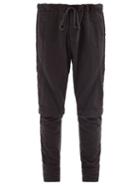 Matchesfashion.com Greg Lauren - Layered Cotton-blend Jersey Track Pants - Mens - Black
