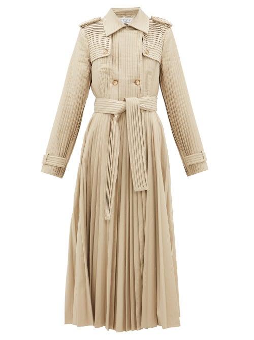 Matchesfashion.com Gabriela Hearst - Stein Pleated Cotton-gabardine Trench Coat - Womens - Beige
