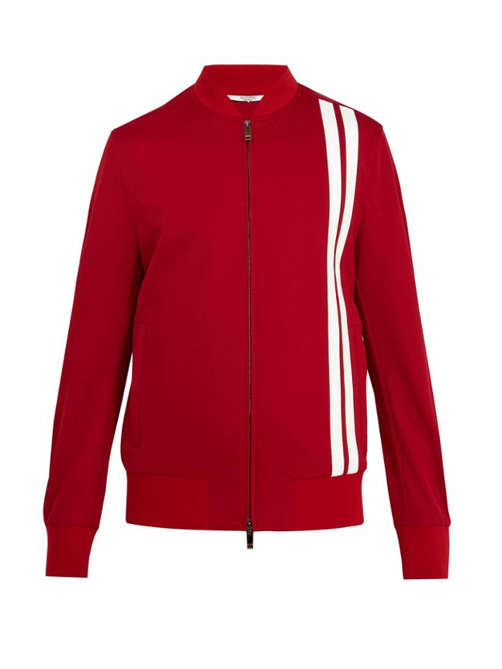 Valentino Logo-print Striped-detail Jersey Track Jacket