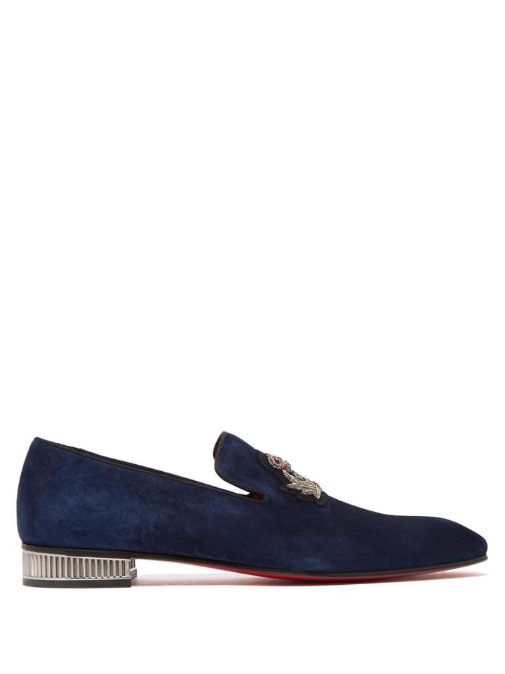 Christian Louboutin Captain Colonnaki Suede Loafers