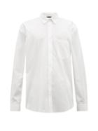 Matchesfashion.com Balenciaga - Logo Tab Cotton Shirt - Mens - White