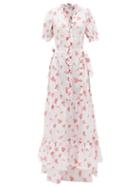 Matchesfashion.com Evi Grintela - Mansour Ruffled Cotton-voile Dress - Womens - White Print