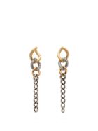 Matchesfashion.com Hum - Diamond And 18kt Gold Chain Link Drop Earrings - Womens - Silver Gold