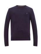 Matchesfashion.com Polo Ralph Lauren - Logo Embroidered Merino Wool Sweater - Mens - Navy