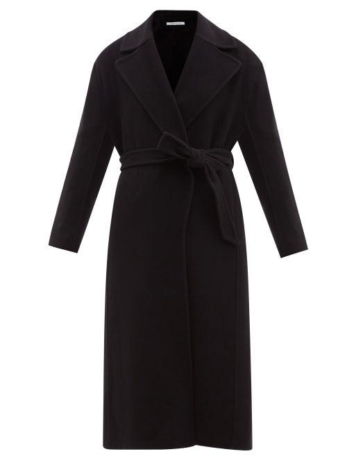 Another Tomorrow - Double-breasted Merino-wool Midi Coat - Womens - Black