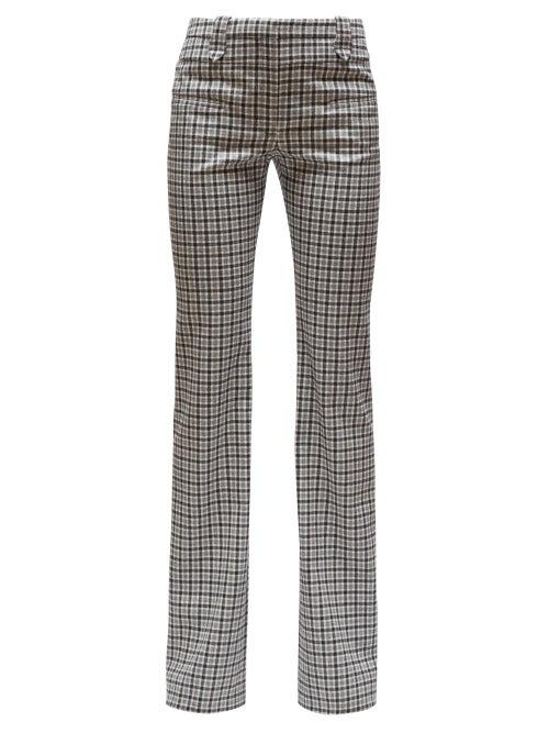 Matchesfashion.com Altuzarra - Checked Wool Serge Tailored Trousers - Womens - Black White