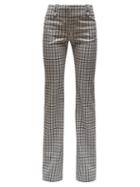 Matchesfashion.com Altuzarra - Checked Wool Serge Tailored Trousers - Womens - Black White