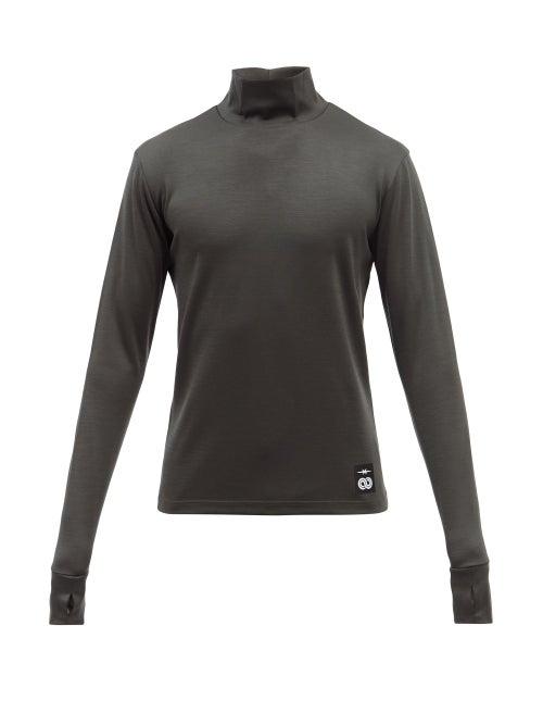 Phipps - Logo-label Long-sleeve Virgin-wool Jersey T-shirt - Mens - Green
