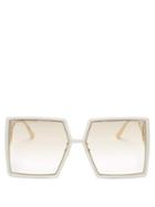 Matchesfashion.com Dior - 30montaigne Square Acetate And Metal Sunglasses - Womens - White Gold