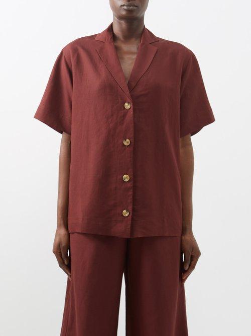 Haight - Marcio Poplin Shirt - Womens - Brown
