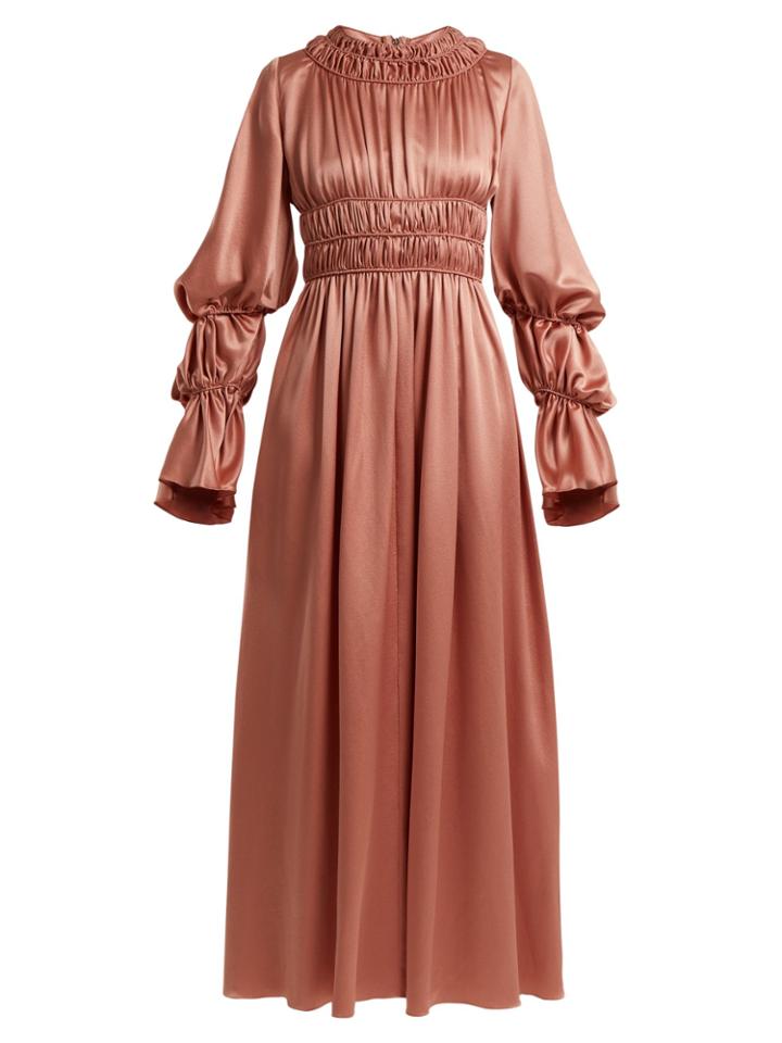 Roksanda Zoya Gathered Silk-satin Dress