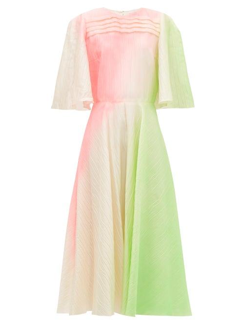 Matchesfashion.com Roksanda - Raeya Rippled Satin Midi Dress - Womens - Multi