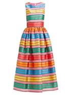 Matchesfashion.com Mary Katrantzou - Astere Stripe Jacquard Satin Gown - Womens - Multi Stripe