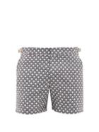 Matchesfashion.com Orlebar Brown - Bulldog Fishscale-print Swim Shorts - Mens - Grey White