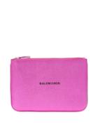 Matchesfashion.com Balenciaga - Metallic Leather Logo Pouch - Womens - Pink