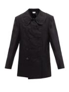 Matchesfashion.com Maison Margiela - Silk-organza Overlay Cotton Peacoat - Womens - Black