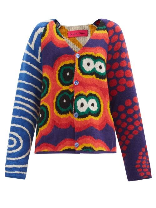 Matchesfashion.com The Elder Statesman - Thelma Abstract-jacquard Cashmere Cardigan - Womens - Multi