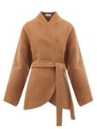Matchesfashion.com Raey - Collarless Belted Camel-hair Coat - Womens - Camel