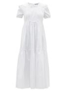 Matchesfashion.com Batsheva - Broderie-anglaise Cotton Dress - Womens - White