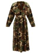 Norma Kamali - Camouflage-print Technical-jersey Trench Coat - Womens - Camouflage