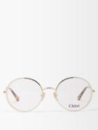 Chloe Eyewear - Round Metal Glasses - Womens - Gold