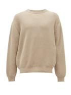 Matchesfashion.com Raey - Crew-neck Cotton-piqu Sweater - Mens - Light Grey