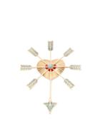 Matchesfashion.com Etro - Stone Embellished Heart And Arrow Brooch - Womens - Blue Gold