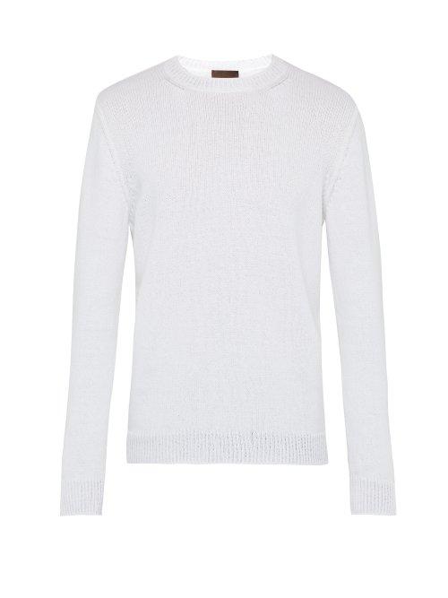 Matchesfashion.com Altea - Crew Neck Cotton Blend Sweater - Mens - White