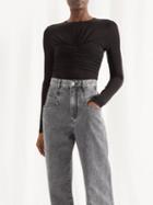 Isabel Marant - Jalila Gathered Jersey Long-sleeved Top - Womens - Black