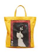 Acne Studios - Madonna-print Cotton-canvas Tote Bag - Womens - Yellow Multi