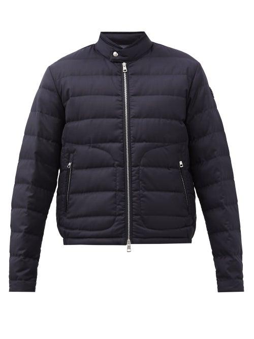 Moncler - Acorus Quilted Down-filled Wool Jacket - Mens - Dark Navy
