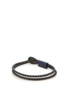 Matchesfashion.com Prada - Woven Leather Bracelet - Mens - Navy Multi
