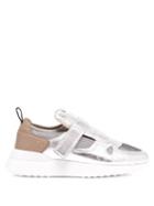 Matchesfashion.com Tod's - Exaggerated Sole Leather Trainers - Womens - Silver