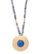 Matchesfashion.com Joelle Kharrat - Chapiteau Gold Plated Beaded Necklace - Womens - Blue