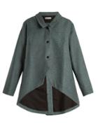 Matchesfashion.com Palmer//harding - Open Back Curved Hem Wool Jacket - Womens - Blue