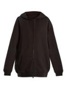 Matchesfashion.com Raey - Zip Through Japanese Jersey Hooded Sweatshirt - Mens - Black