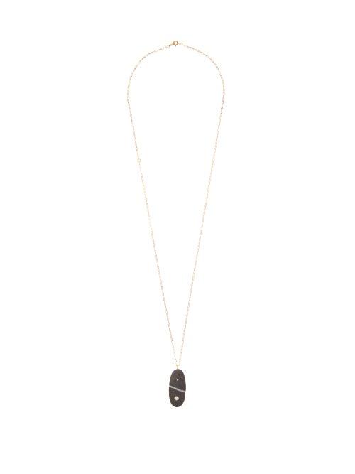 Matchesfashion.com Cvc Stones - Peak Diamond & 18kt Gold Stone Pendant Necklace - Womens - Grey