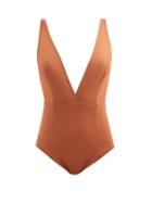 Haight - Fernanda V-neck Swimsuit - Womens - Chocolate